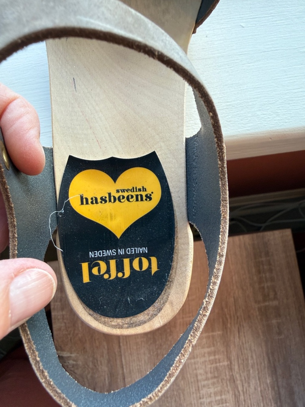 Women’s Swedish Hasbeen Wooden Clog Sandals - Gray - size 37 - Picture 14 of 16